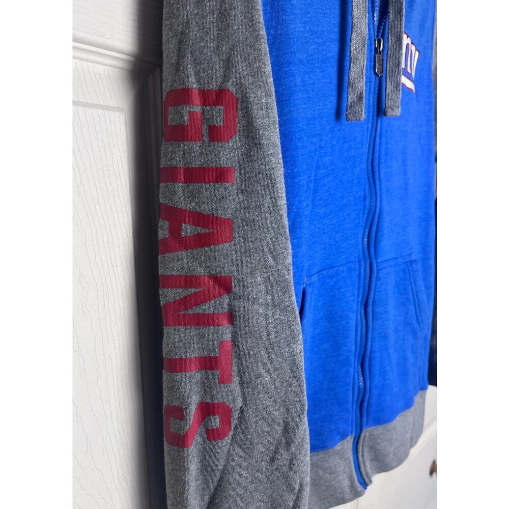 NFL New York Giants Football Sweatshirt Full Zip Hoodie Size Gray Blue Size L - Picture 5 of 10